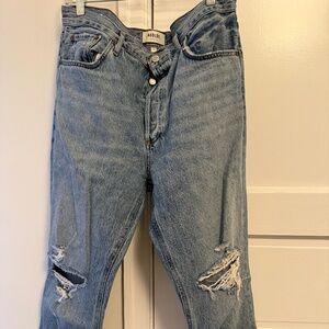 AGolde Riley Crop Distressed Jeans 31